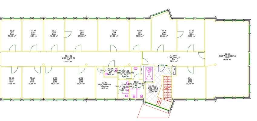 unverbindlicher Grundriss - ca. 500 m2 Fläche, Erweiterung möglich