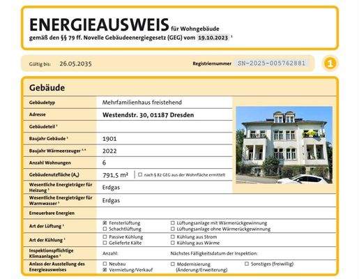 Auszug aus dem Energieausweis
