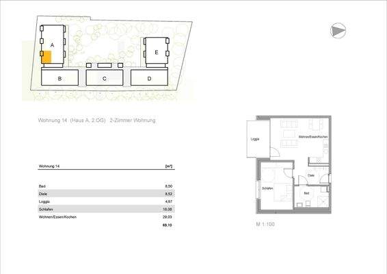 Wohnung A-14 im 2. Obergeschoss
