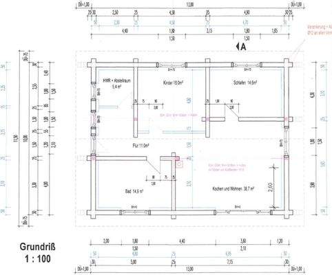 Grundriss geplante Wohnhäuser