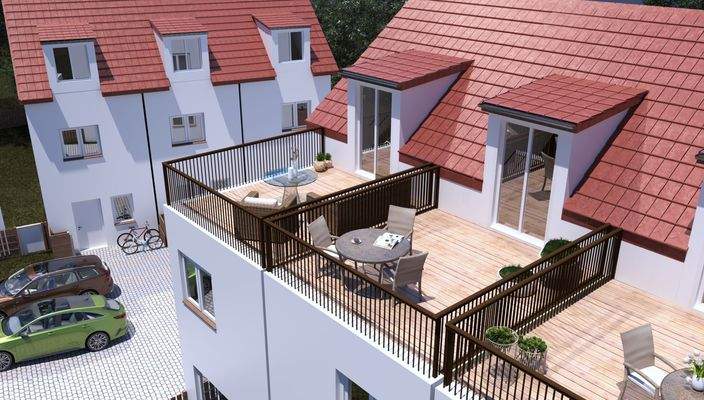 sonnige Dachterrasse mit Aussicht
