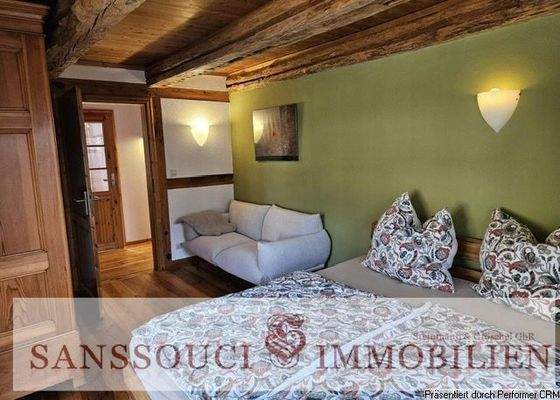 Blick in das Schlafzimmer