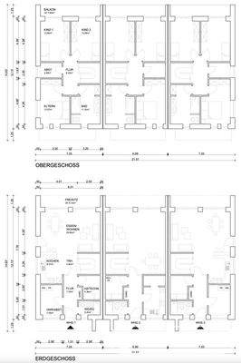 Mögliche Grundrisse Reihenhaus