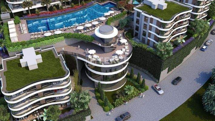 Sea View Apartments in a Complex with Pool in Kuşadası