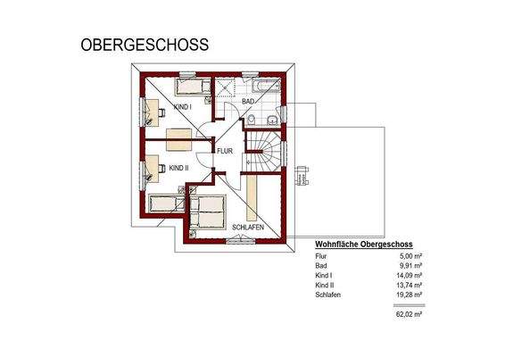 Grundriss Obergeschoss