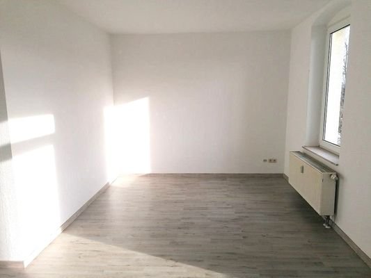 geräumiges Wohnzimmer mit Balkon zur Hofseite