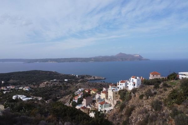 Kreta, Kokkino Chorio: Vier benachbarte Grundstücke mit herrlichem Meerblick zu verkaufen