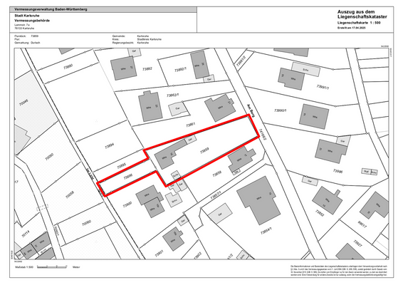 ursprünglicher Lageplan Am Berg 19