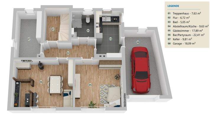 Grundriss Souterrain / KG (Abb. ähnlich)