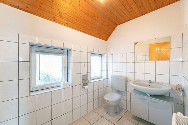 Tageslichtbad im OG mit Dusche, Wanne und Waschbecken