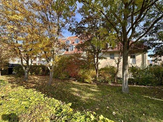 Bäume und Sträucher machen das Wohnen hier angenehm. 