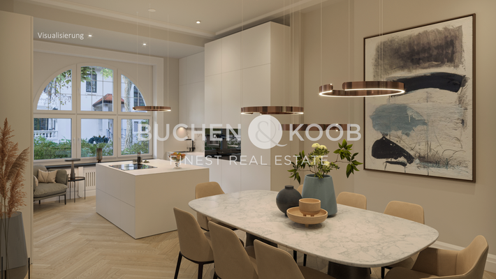 Visualisierung Koch- und Essbereich 