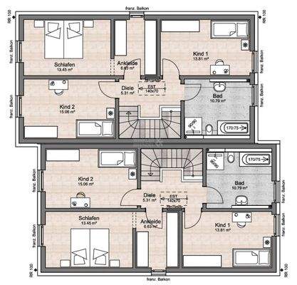 Grundriss Obergeschoss ohne Anbau