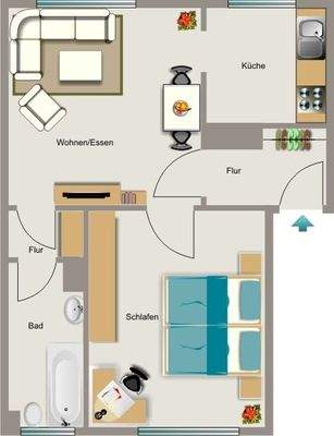 Grundriss  Beispiel (Duschbad)