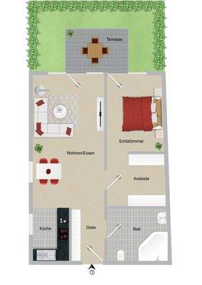 Grundriss EG - Whg. 1