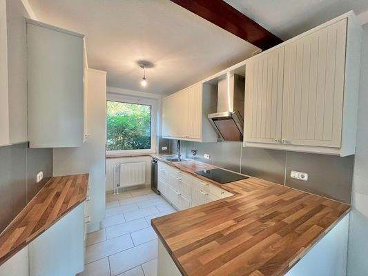 moderne, offene Einbauküche mit Tresen