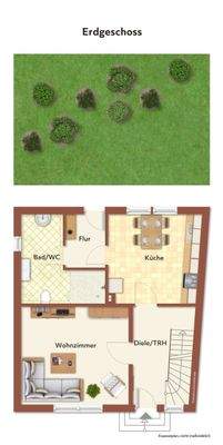 Grundriss EG mit beispielhafter Möblierung
