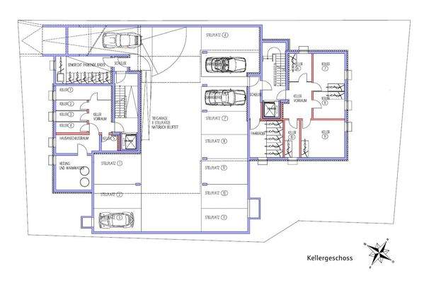 Kellergeschoss mit Tiefgarage