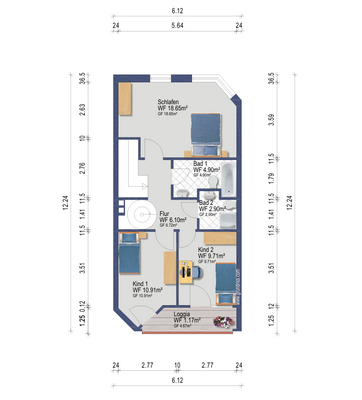 Grundriss Obergeschoss