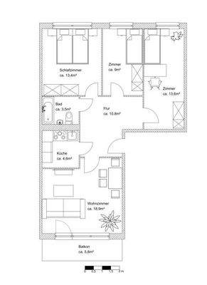 Grundriss möbeliert