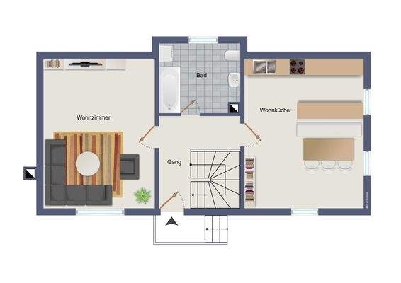 Grundriss EG visualisiert