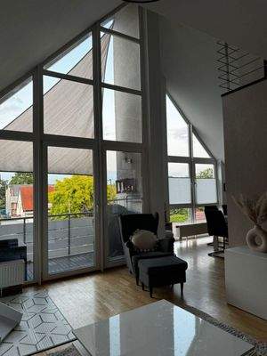 Offener Wohnbereich im Dachgeschoss