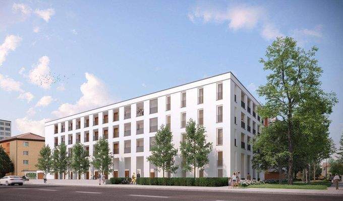 Wohnen südlich des Stadtparks_Ansicht Straße