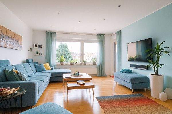 lichtdurchflutetes Wohnzimmer