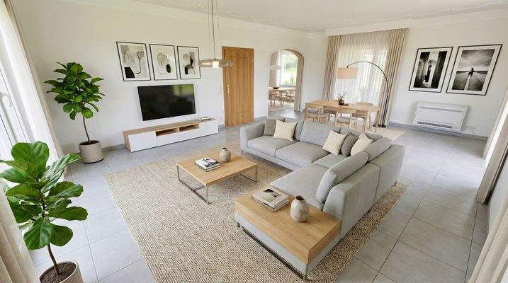 Wohnzimmer digital bearbeitet