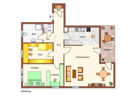 Grundriss der Wohnung