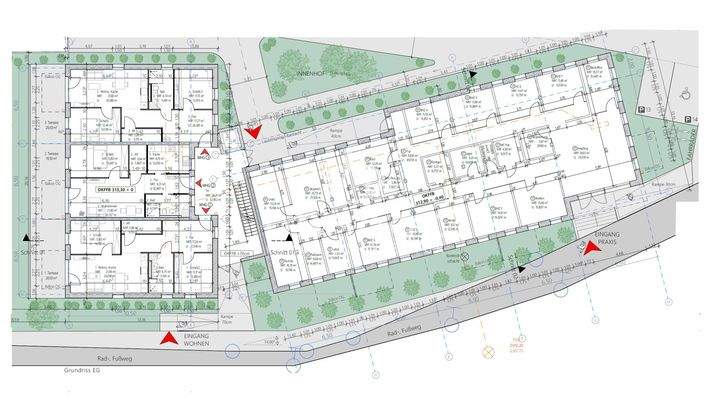 Planzeichnung Gebäude EG gesamt