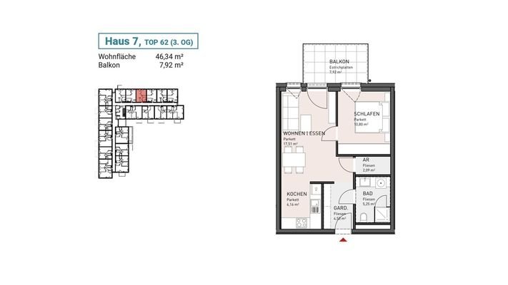 Haus 7, Top 62 (3. OG)
