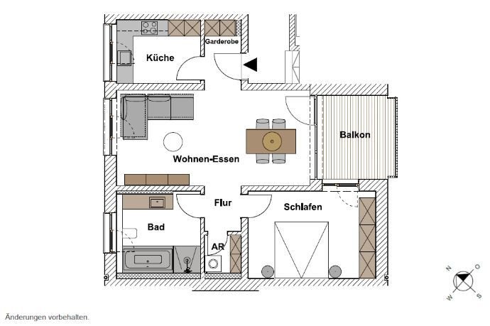 NEUBAU: SchÃ¶ne 2-Zimmer-Wohnung mit Balkon
