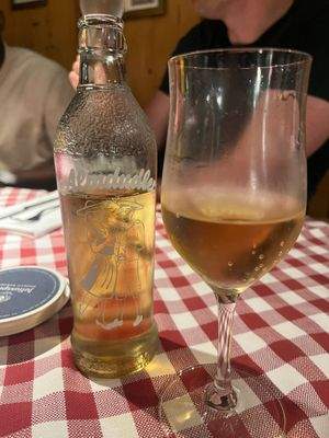 Beverage on Checkered Table