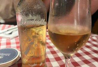 Beverage on Checkered Table