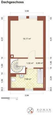 Leerer Grundriss DG für Ihre Planung