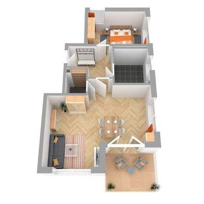 Grundriss, Haus 2 - Wohnung 12