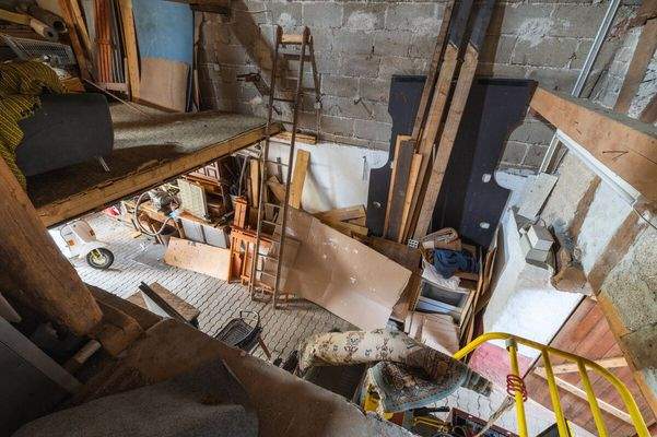 Blick in die Scheune von von oben