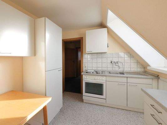 Blick in die Küche im Dachgeschoss