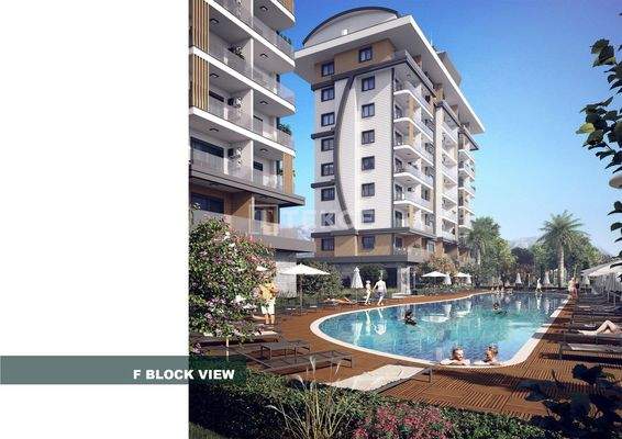 Sea and Pool View Stylish Flats in Alanya Payallar