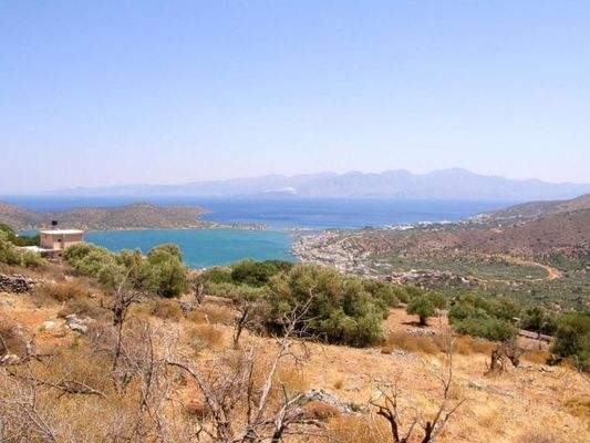Kreta, Kato Pine: Bauland mit Panoramablick und Baugenehmigung zu verkaufen