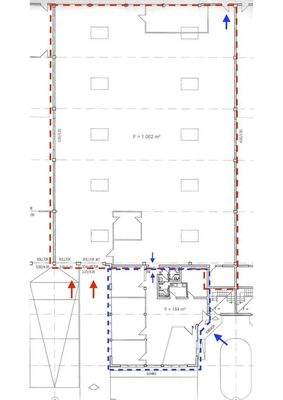 Grundriss Halle mit Büro