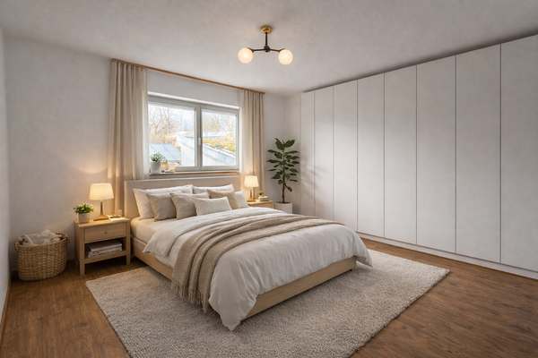 Schlafzimmer Wohnbeispiel KI generiert 