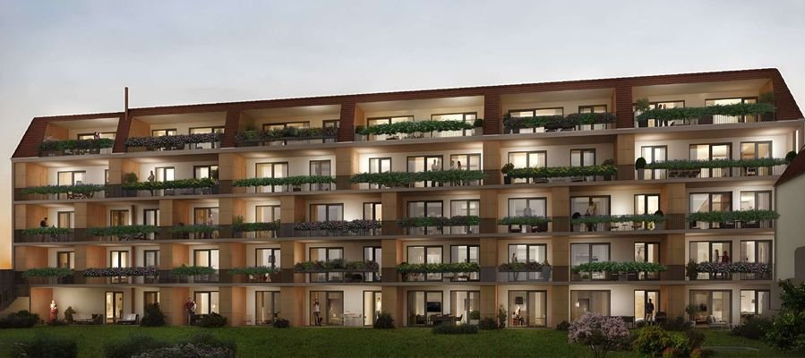 Visualisierung Innenhof Nacht