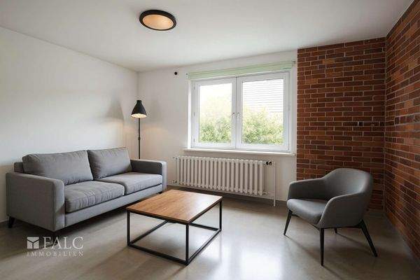 Arbeitszimmer EG - Wohnzimmer, Industriell - (KI generiert)