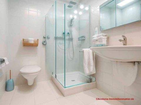 Bad mit Dusche mit KI bearbeitet