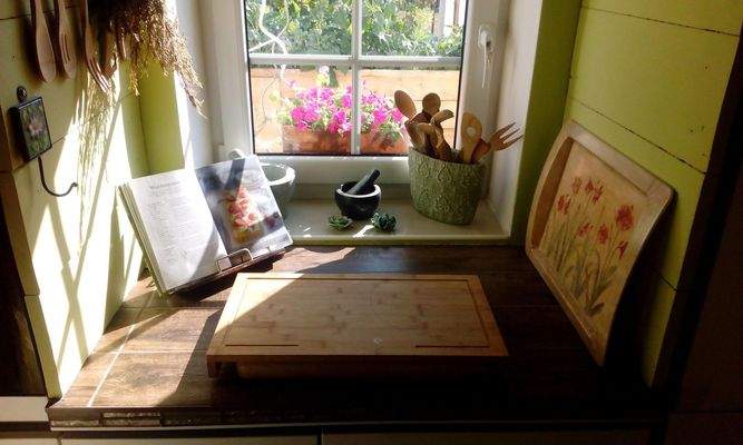 Hochbeet vom Küchenfenster