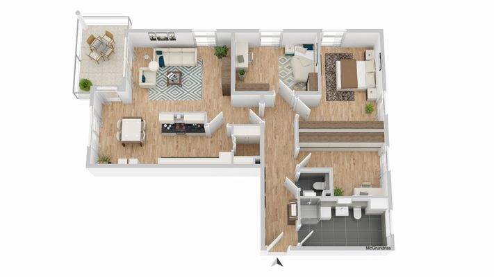 Grundriss schematisch 3D