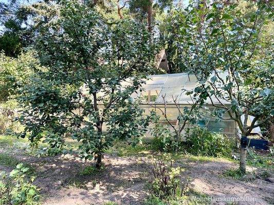 Glashaus auf einer unteren Ebene