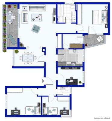 Grundriss ursprünglich - möbliert